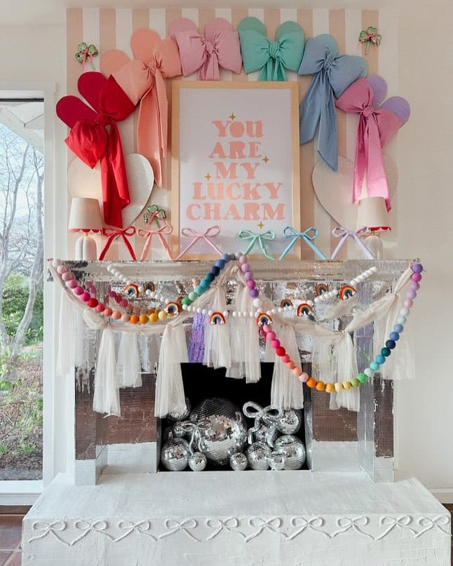 colorful felt garland with various shapes