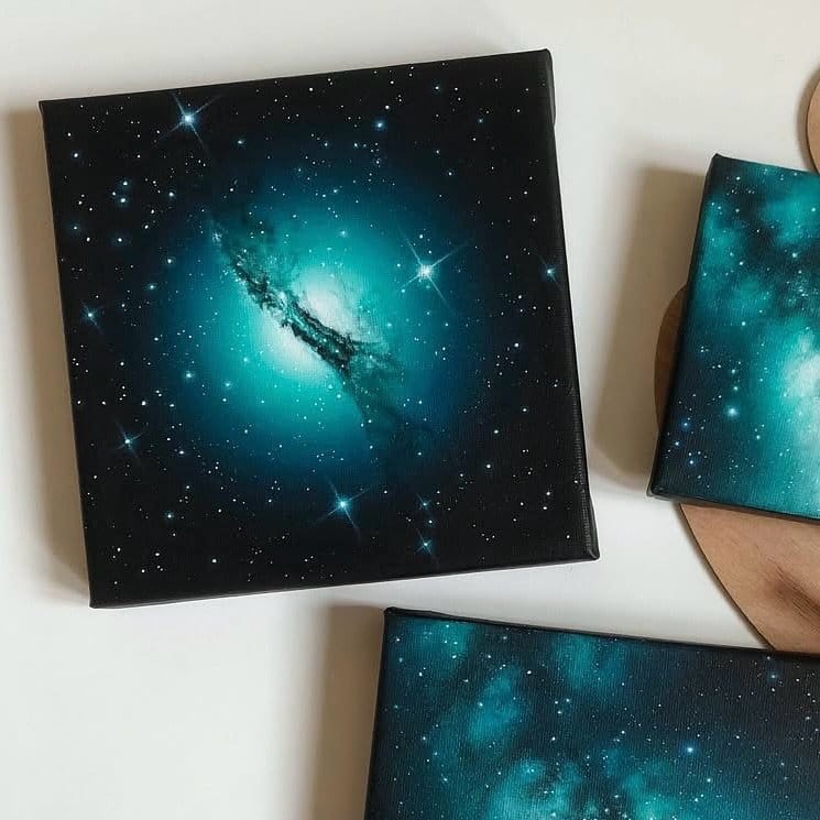 Mystical galaxy DIY night sky canvas