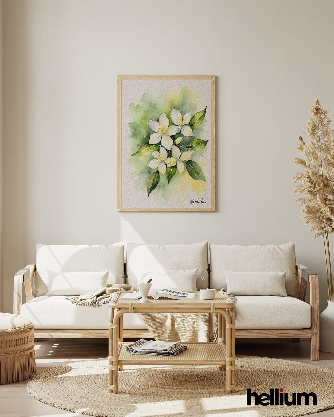 Serene green and white botanical prints