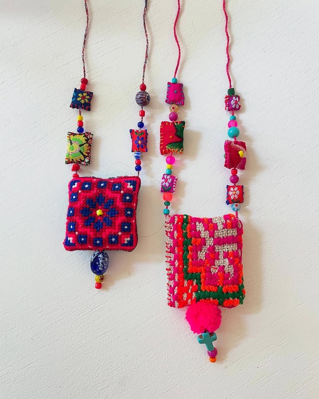 Colorful fabric collage DIY hoop