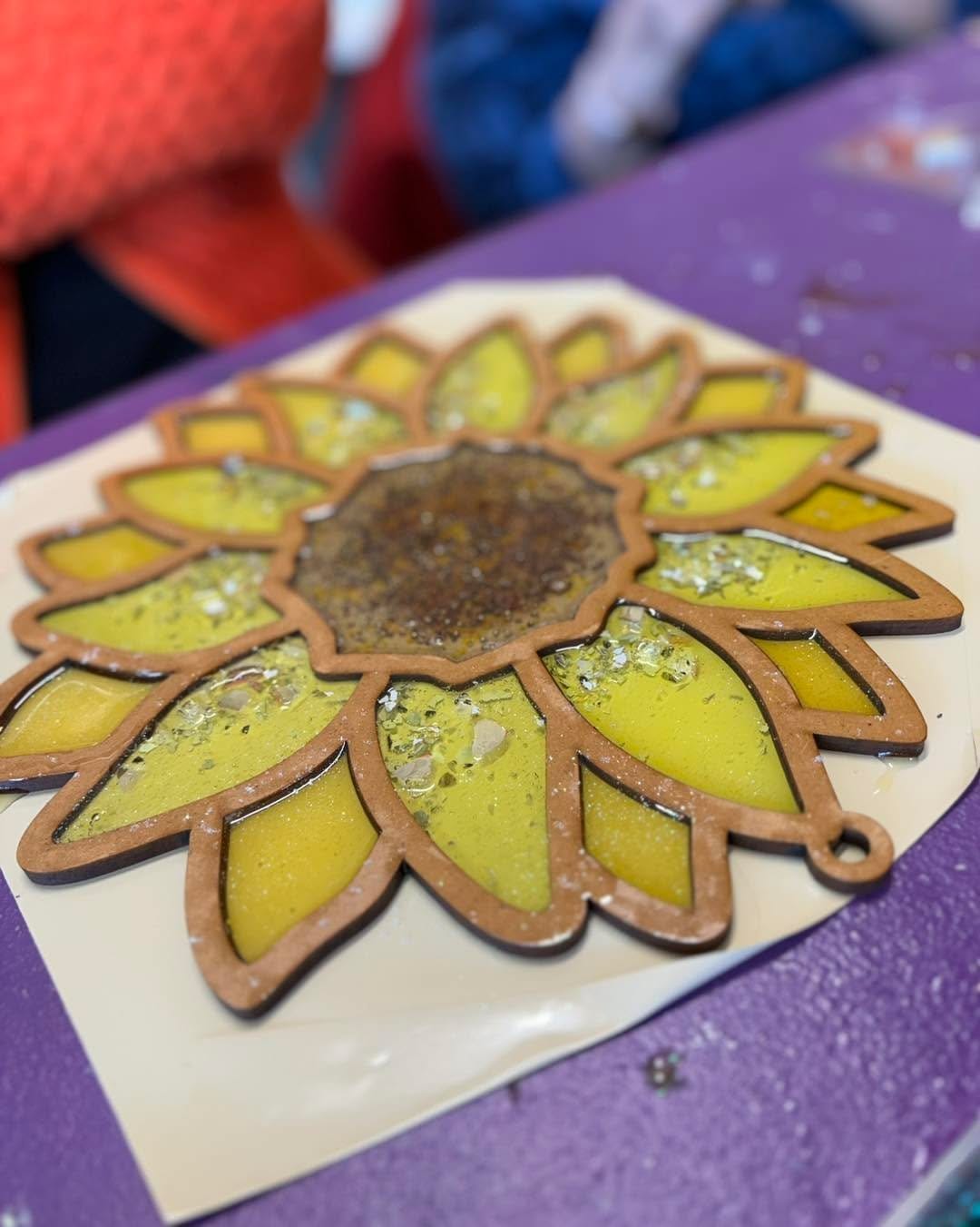 Colorful faux stained glass DIY canvas