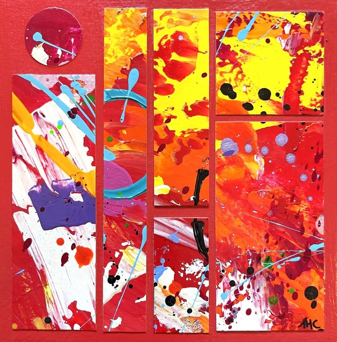 Energetic colorful splatter painting