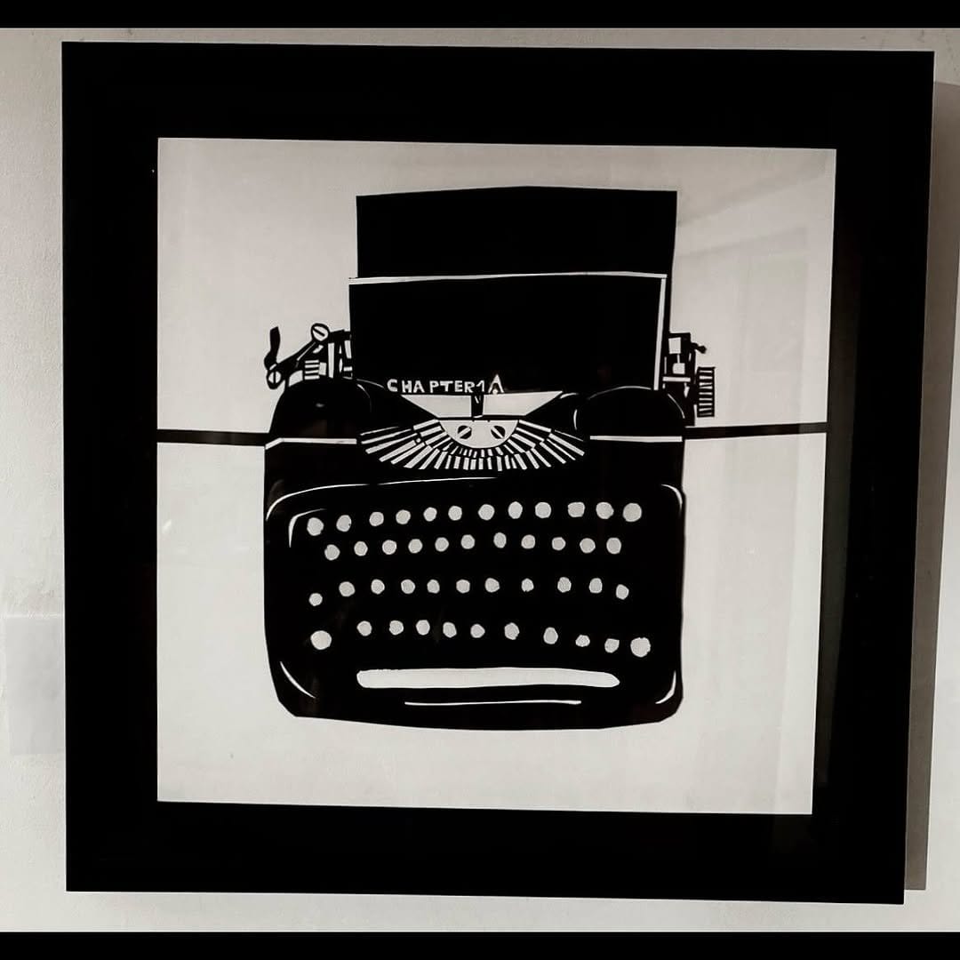 Artistic black and white collage wall piece