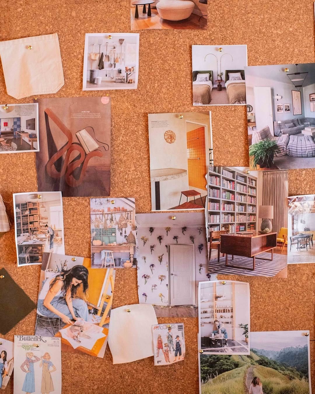 Clean beige and white DIY corkboard