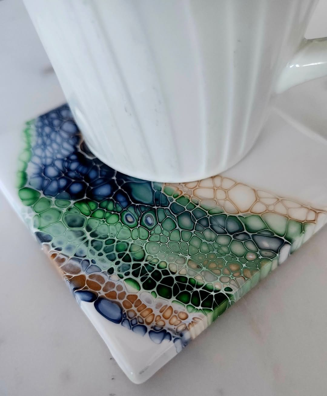 Cozy handmade painted candle holder