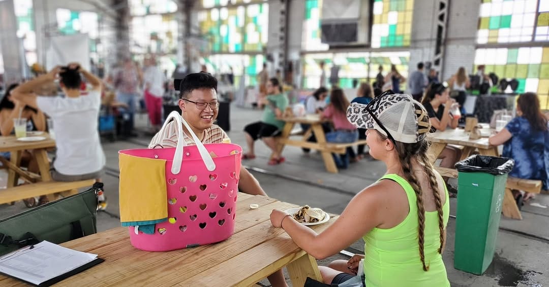 handmade reusable produce bags with fruits and vegetables