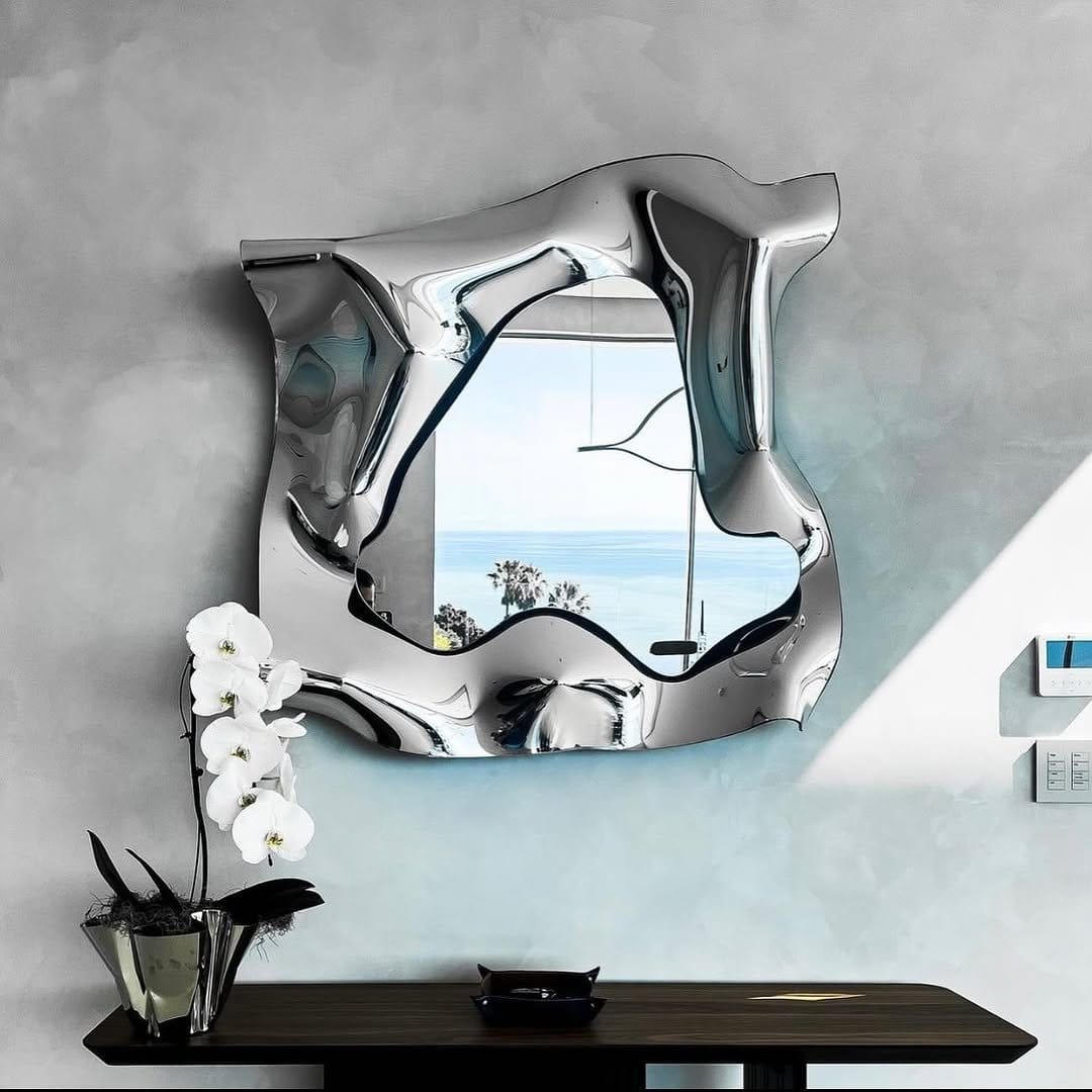 Dramatic black plaster wall art