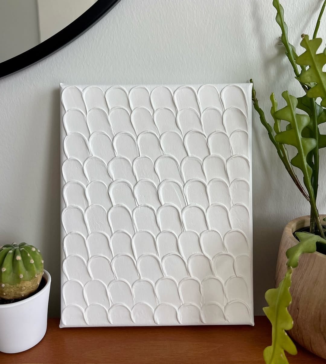 Textured DIY spackle canvas art