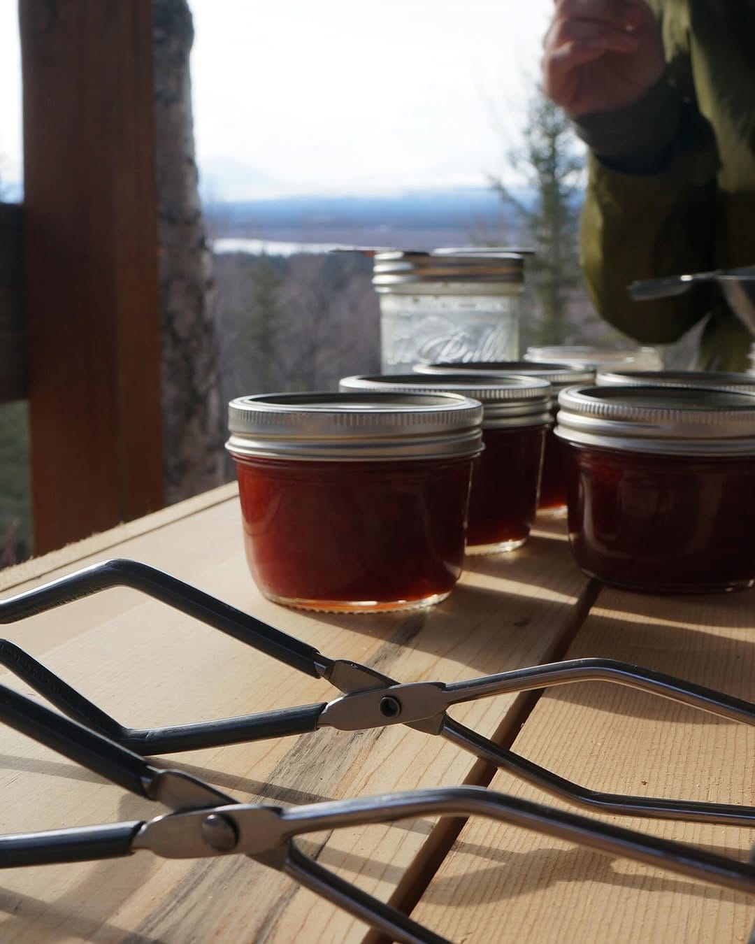 homemade jam in rustic jars