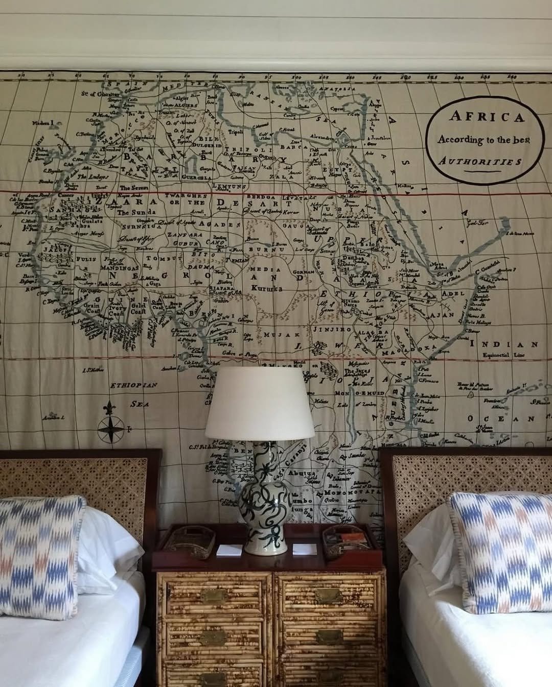 Classic vintage world map mural