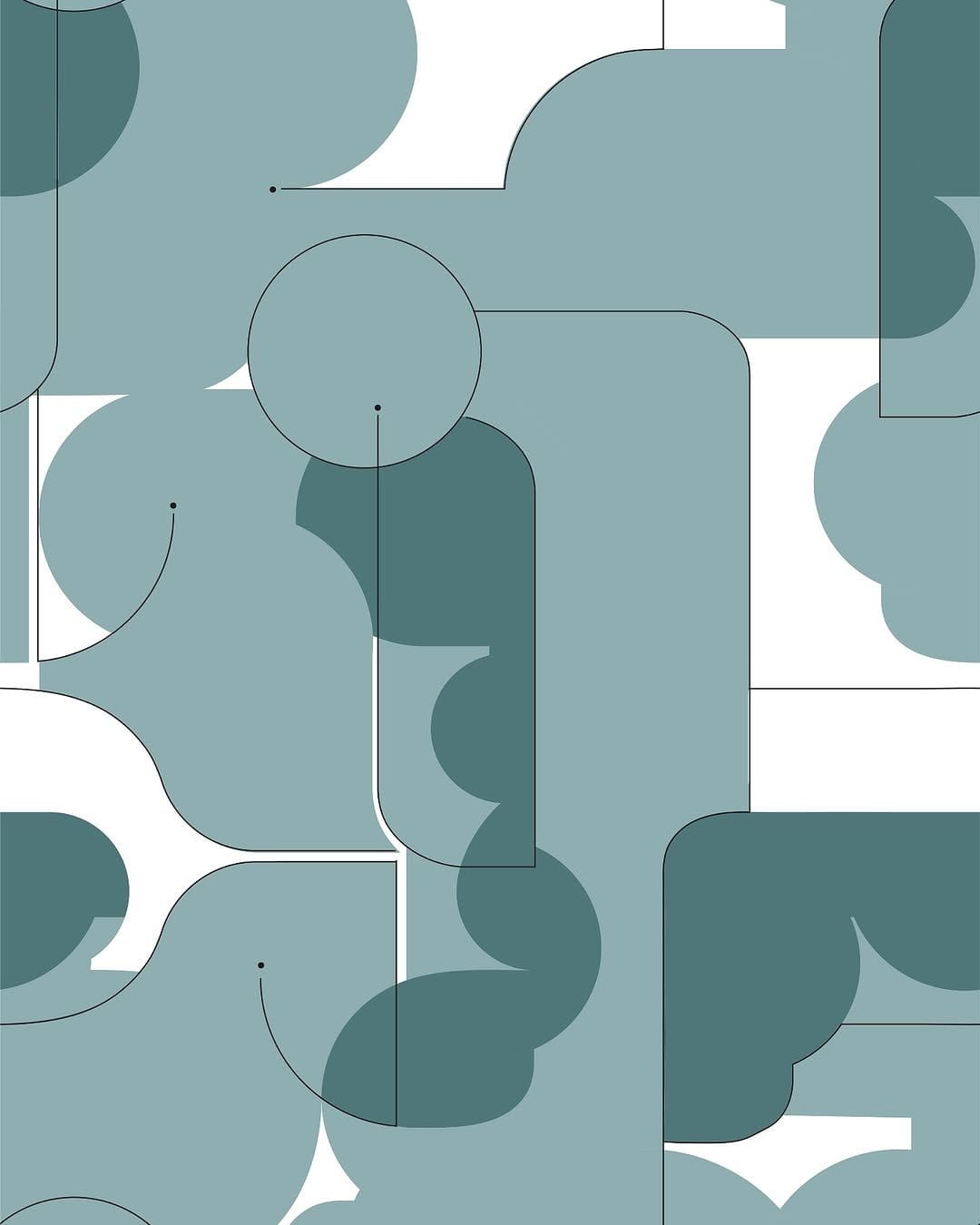 Vibrant geometric shapes wall design