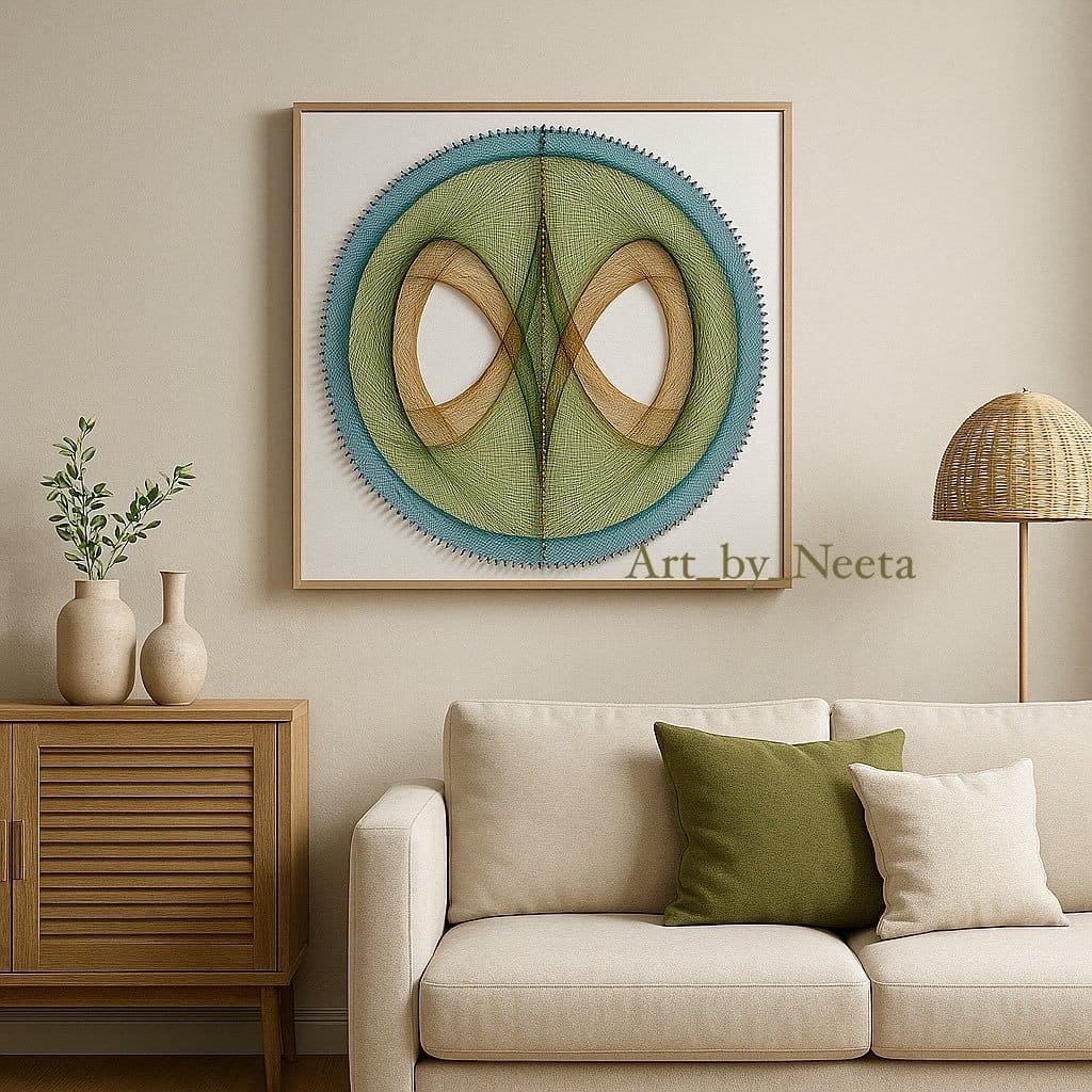 Unique string pull handmade canvas art