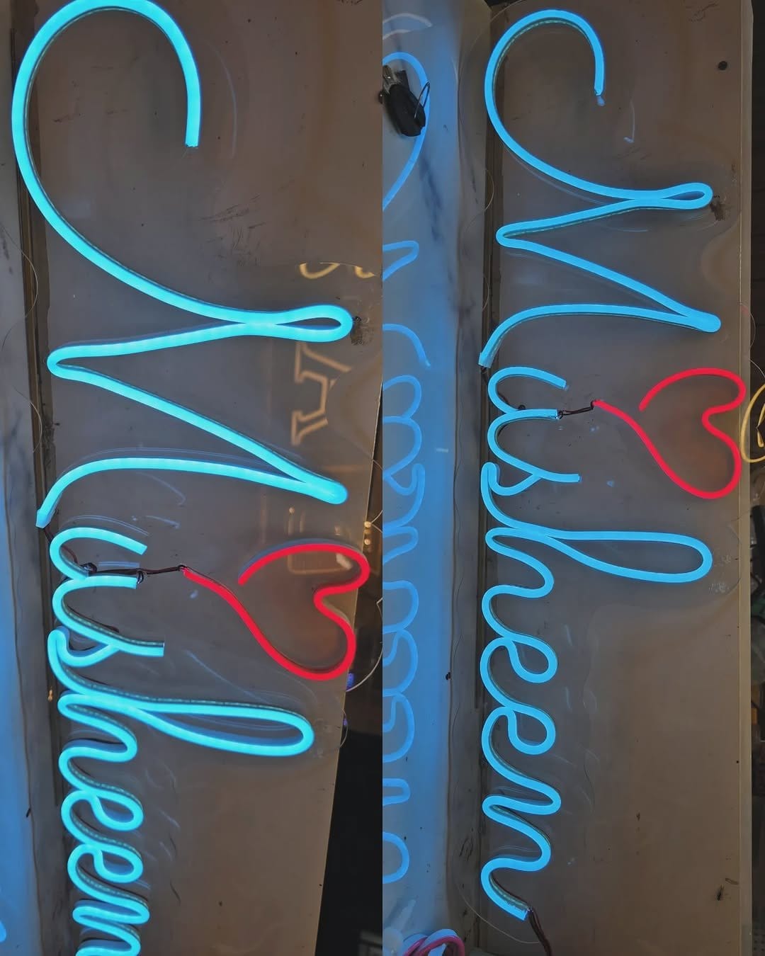 Bright neon sign handmade canvas art