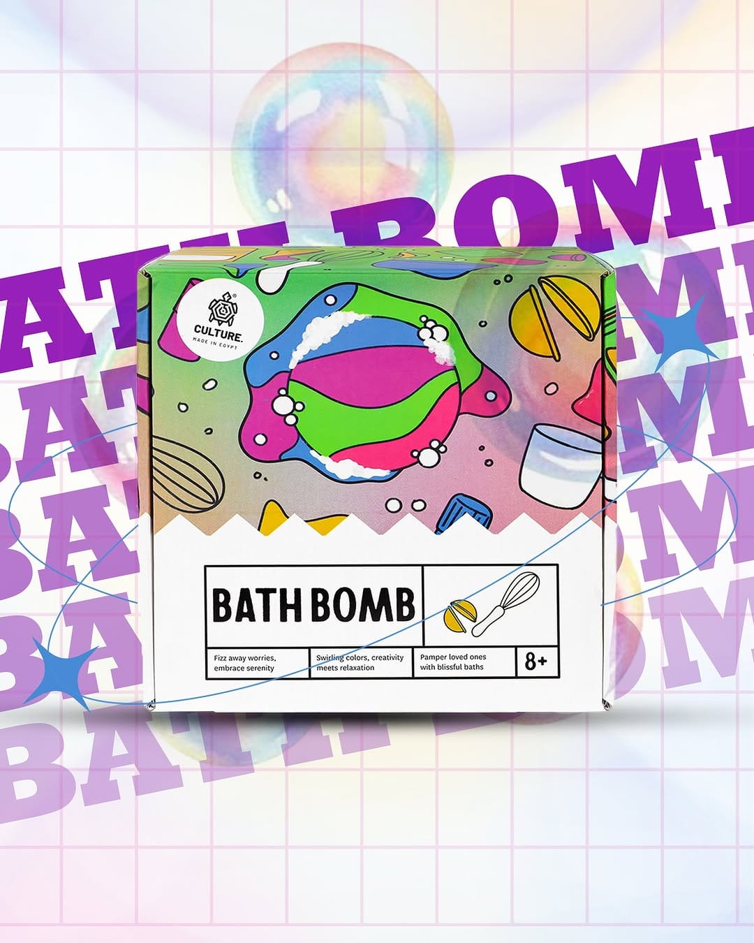 colorful DIY bath bombs with molds