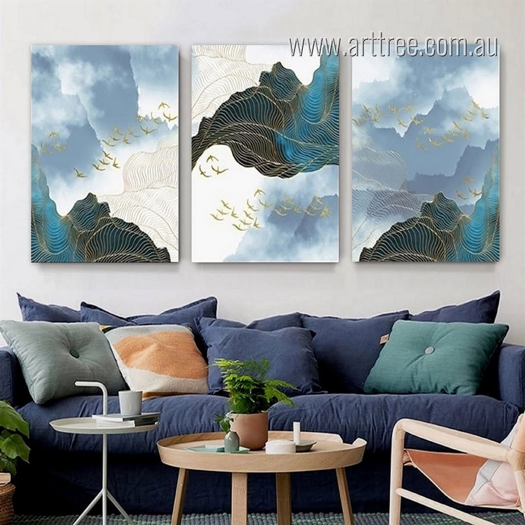 Geometric landscape wall art