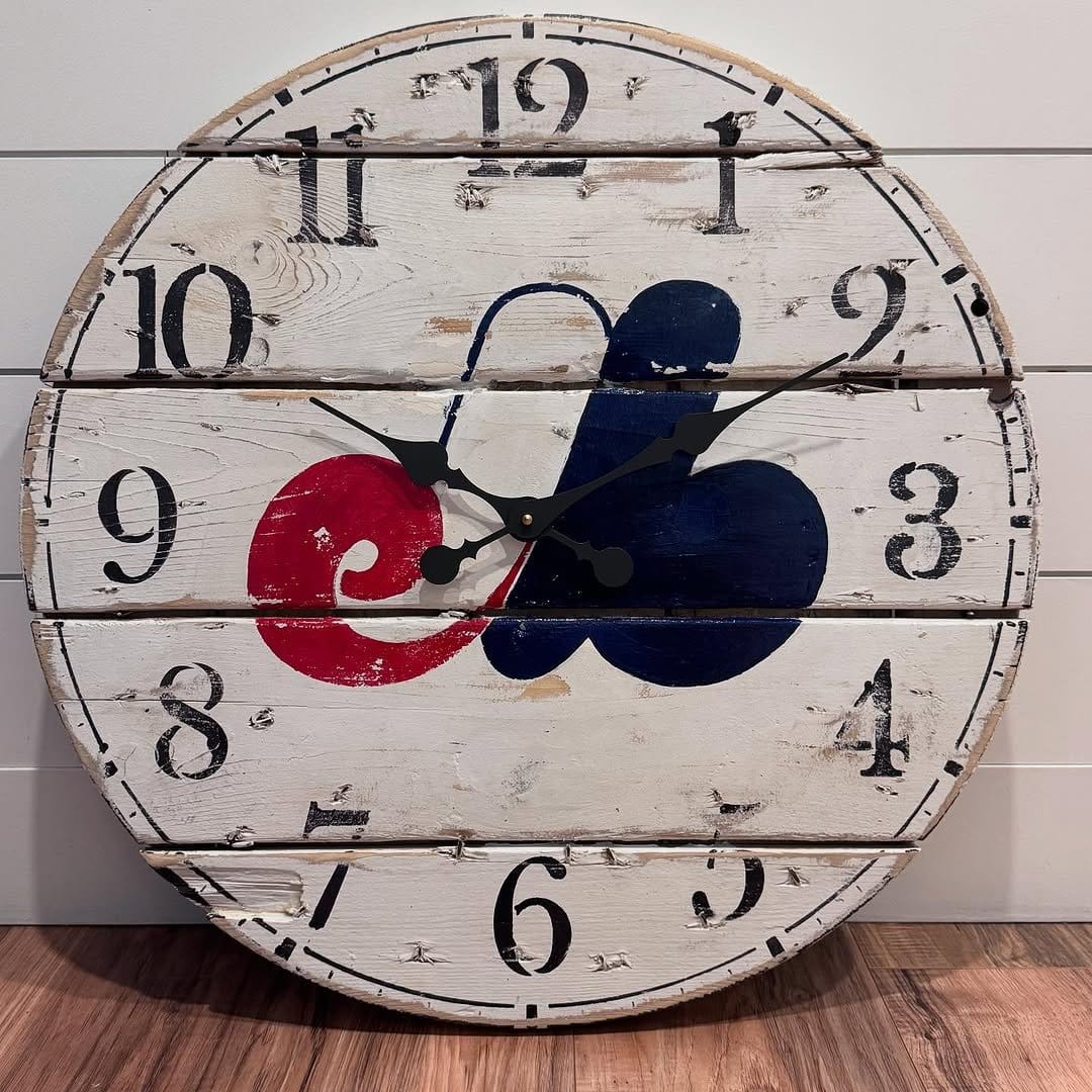 Stylish handmade farmhouse clock sign