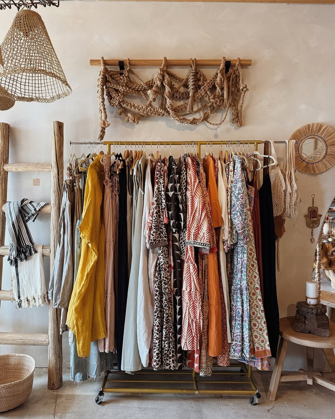 Bohemian plaster wall hanging display