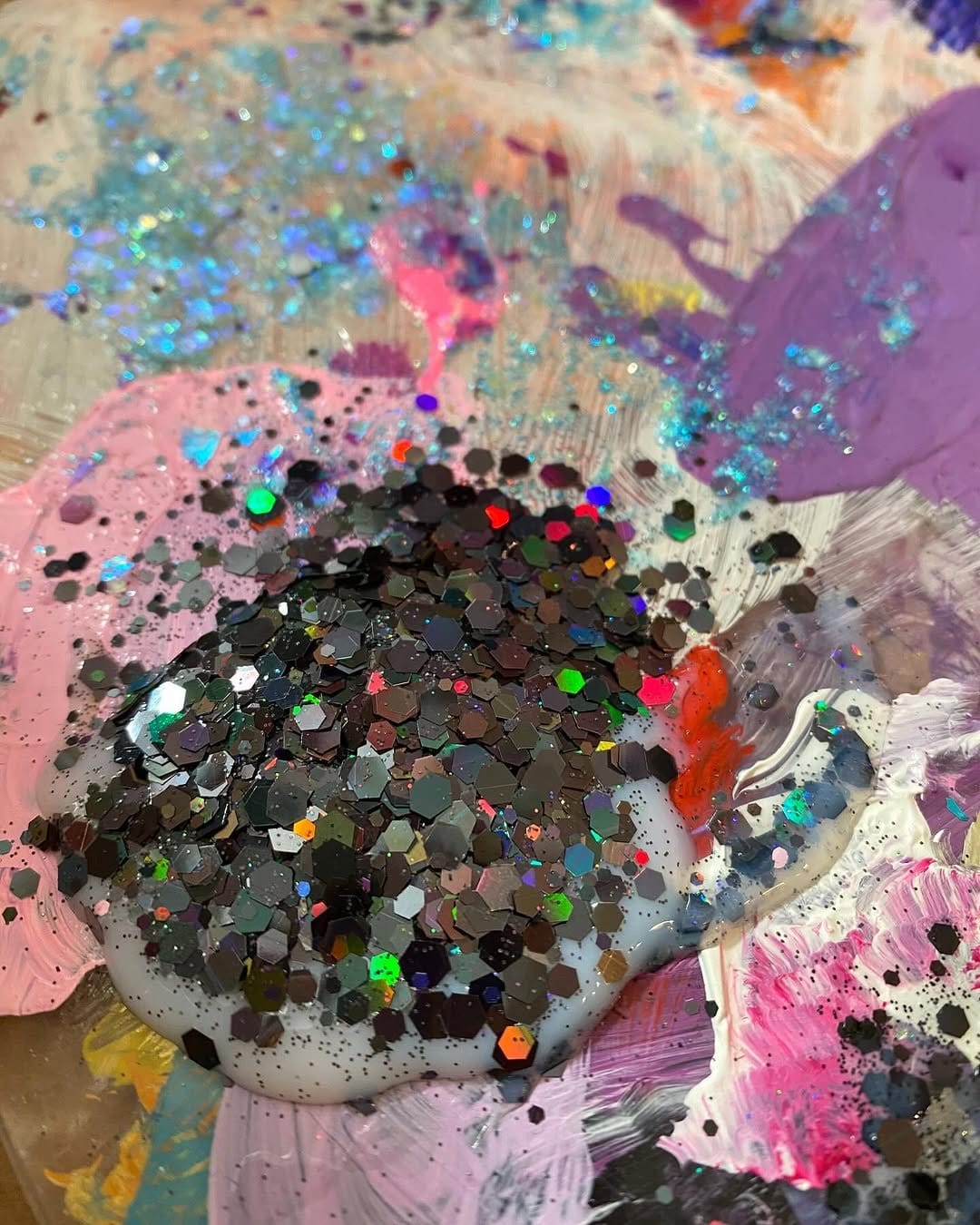 Sparkling glitter handmade canvas art