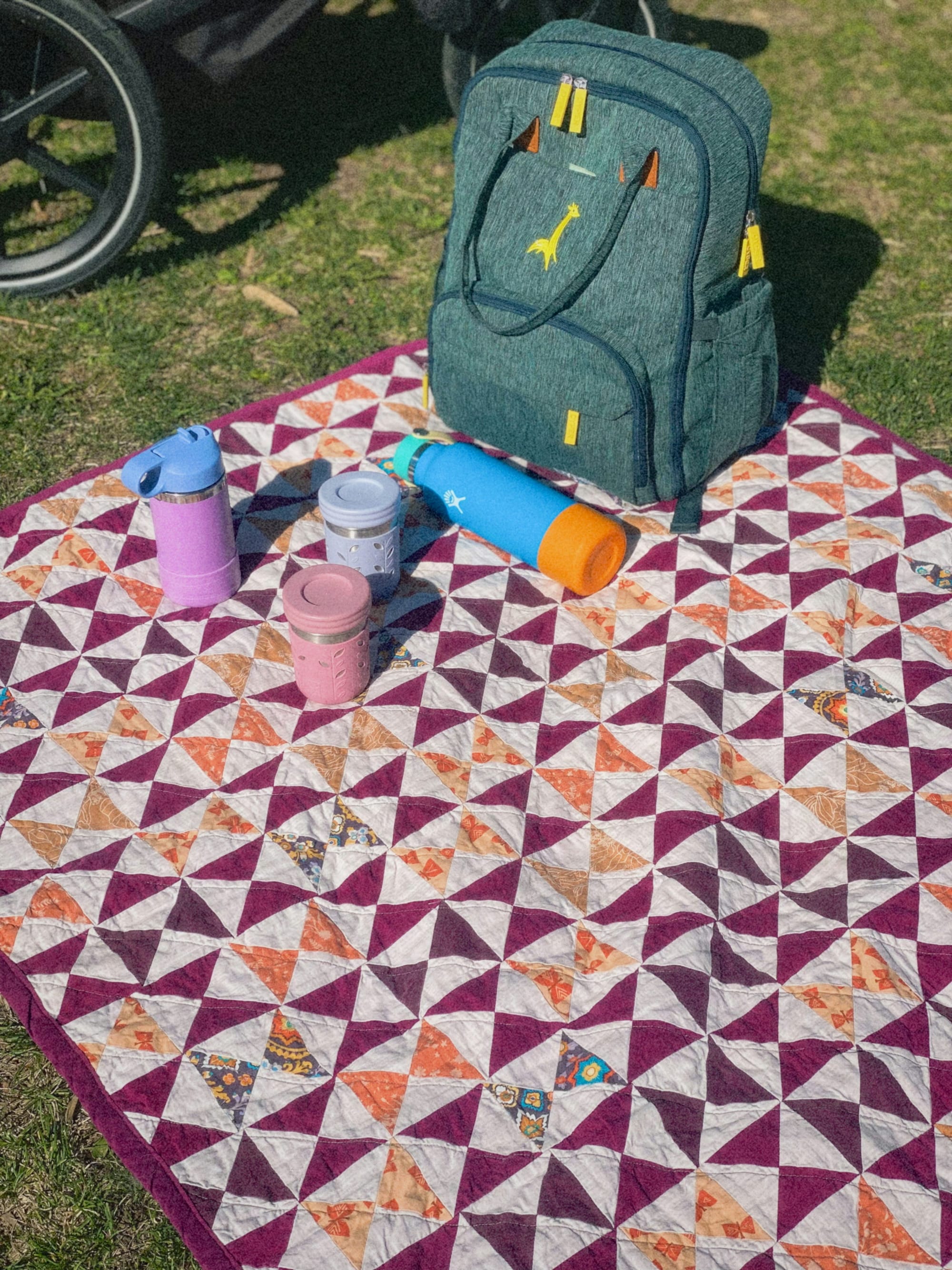 waterproof picnic blanket at a campsite