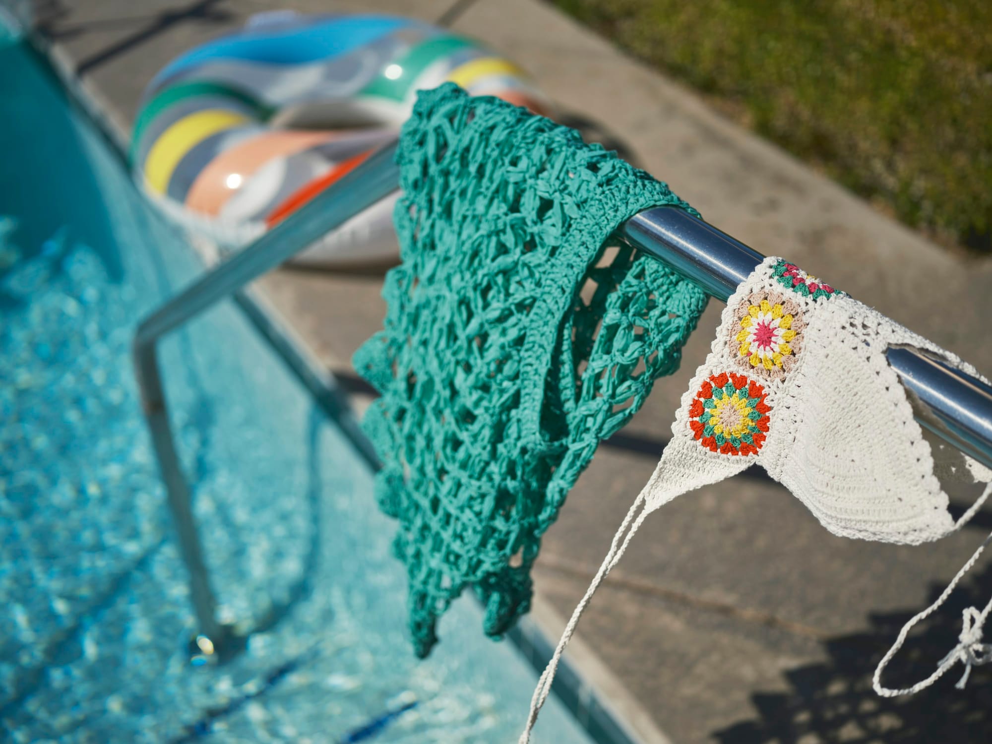 quick-dry towel by a poolside