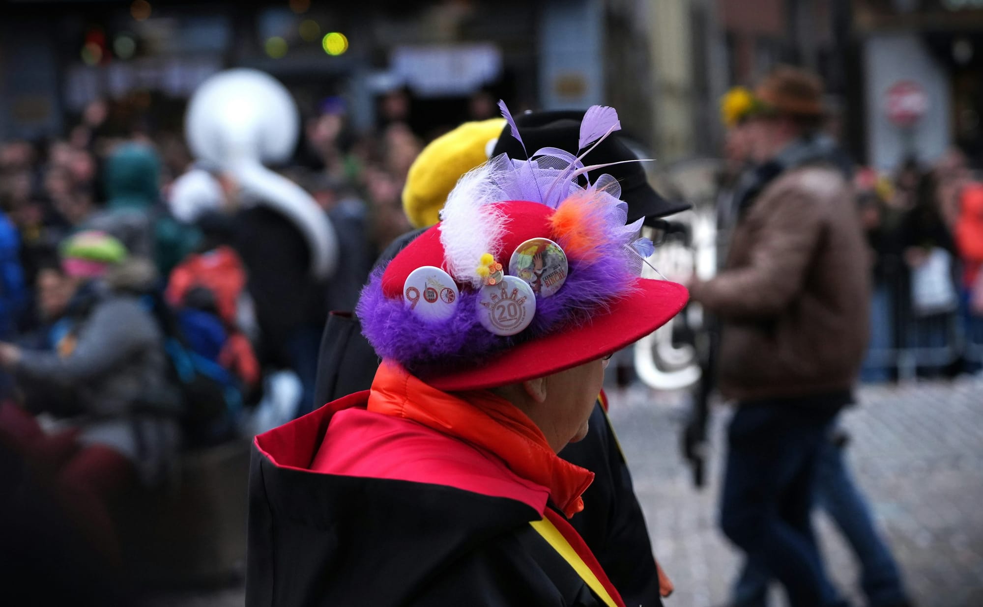colorful multi-functional headwear at a festival