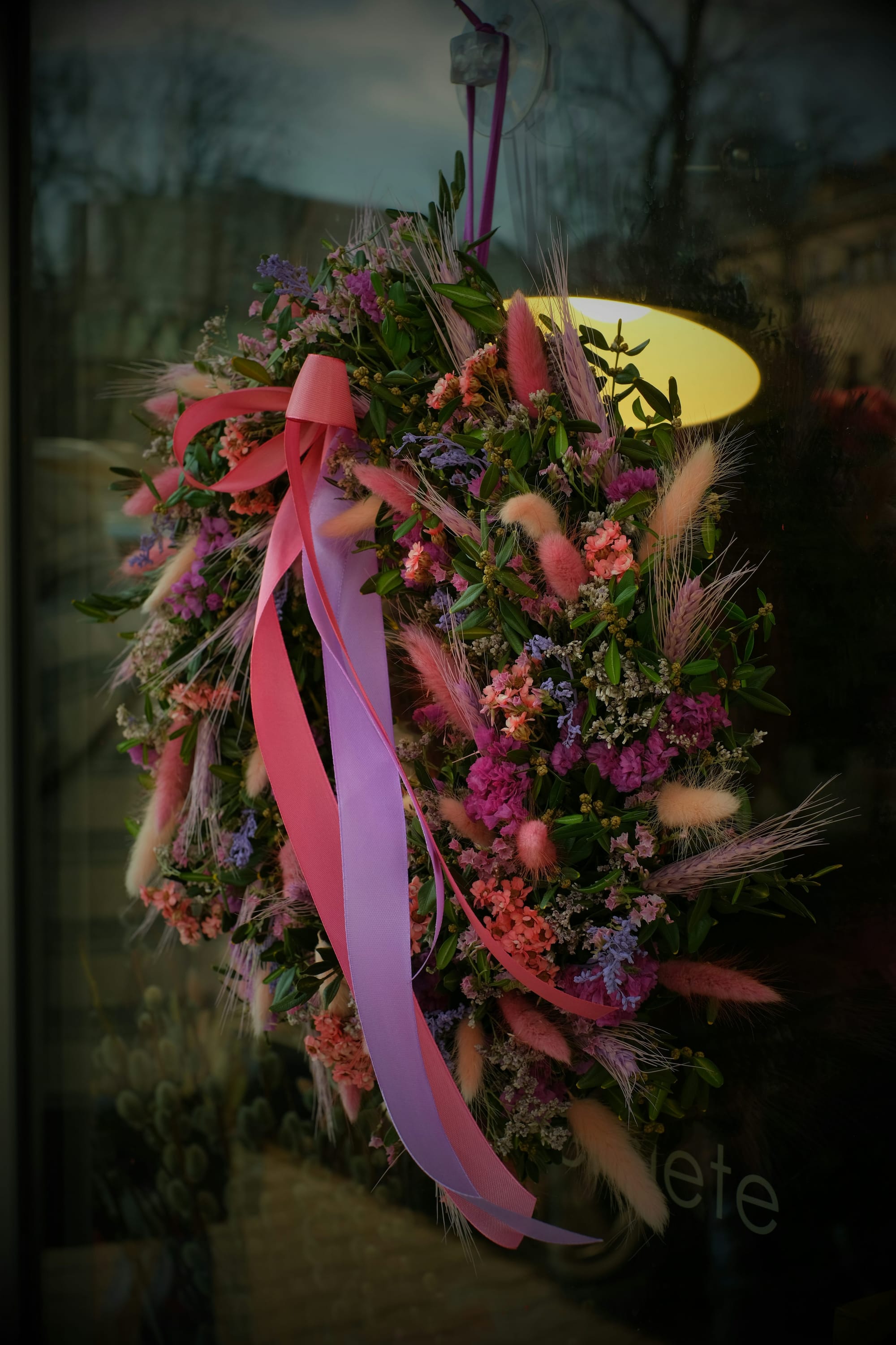 Peony wreath with pastel colors